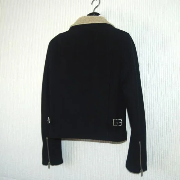 Gap Wool Blend Moto Sherpa jacket Size Small - Picture 7 of 7